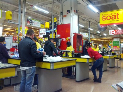 Lots of standing around at Exito