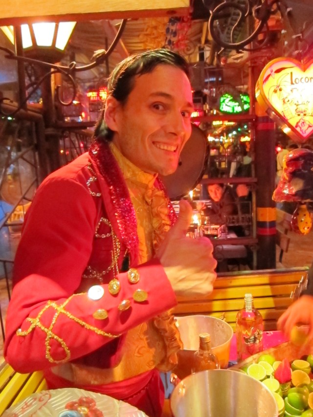 Tequila man at entrance